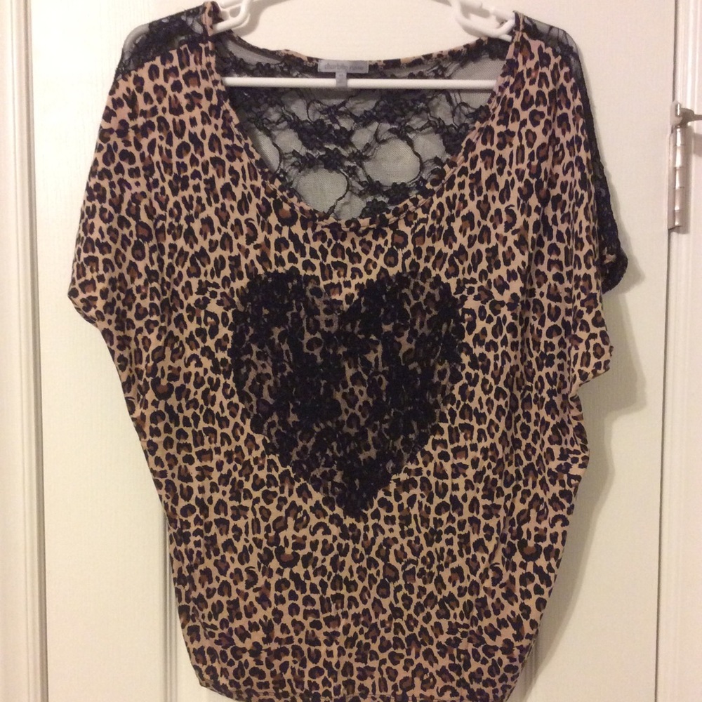 Leopard and lace top